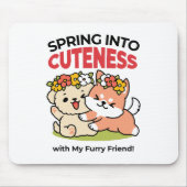 Frühling in Farbe - Adorable Hunde Illustration Mousepad (Vorne)