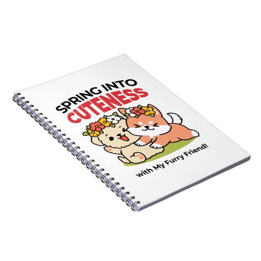 Frühling in Farbe - Adorable Hunde Illustration Notizblock (Rechte Seite)