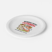 Frühling in Farbe - Adorable Hunde Illustration Pappteller (Schrägansicht)