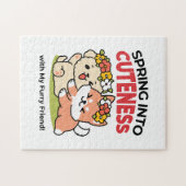 Frühling in Farbe - Adorable Hunde Illustration Puzzle (Horizontal)