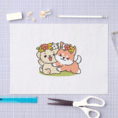 Frühling in Farbe - Adorable Hunde Illustration Seidenpapier (Handwerk)