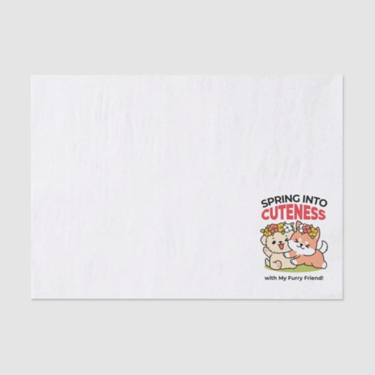 Frühling in Farbe - Adorable Hunde Illustration Seidenpapier (Vorderseite)