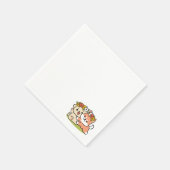 Frühling in Farbe - Adorable Hunde Illustration Serviette (Ecke)