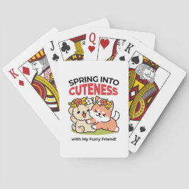 Frühling in Farbe - Adorable Hunde Illustration Spielkarten