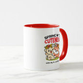 Frühling in Farbe - Adorable Hunde Illustration Tasse (VorderseiteRechts)