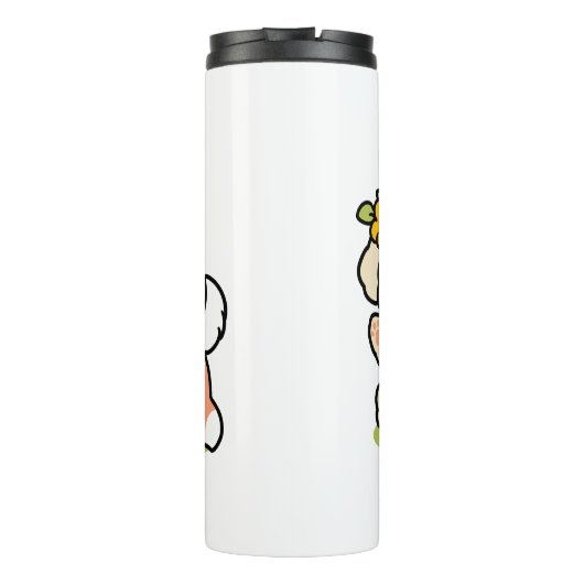 Frühling in Farbe - Adorable Hunde Illustration Thermosbecher (Rückseite)