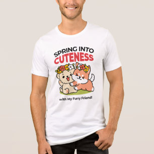Frühling in Farbe - Adorable Hunde Illustration Tri-Blend Shirt