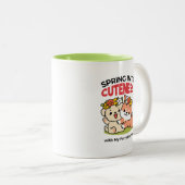 Frühling in Farbe - Adorable Hunde Illustration Zweifarbige Tasse (VorderseiteRechts)