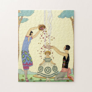 Frühling in Frankreich Art Deco Puzzle