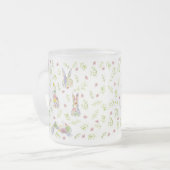 Frühling in Frühling Bunny Rabbit Wildblume Glass Mattglastasse (Vorderseite Links)