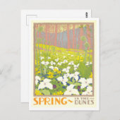 Frühling in Indiana Dunes Vintage Travel Poster Postkarte (Vorne/Hinten)