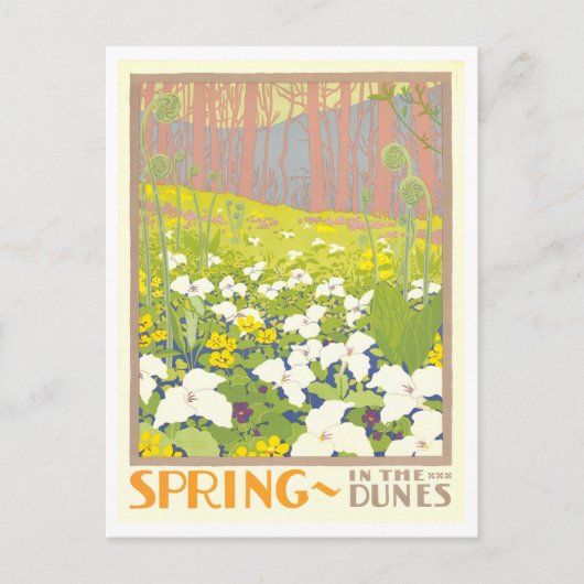 Frühling in Indiana Dunes Vintage Travel Poster Postkarte (Vorderseite)