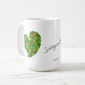 Frühling in Liebe-farbigen Tulpen (rot, gelb, oran Kaffeetasse (Vorderseite Links)