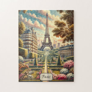 Frühling in Paris Frankreich Eiffel Tower Poster-S Puzzle