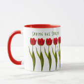 Frühling ist entsprungen! - Rote Tulpen - Tasse (Links)