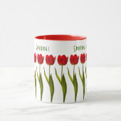 Frühling ist entsprungen! - Rote Tulpen - Tasse (Zentrum)