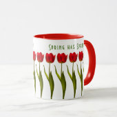Frühling ist entsprungen! - Rote Tulpen - Tasse (VorderseiteRechts)