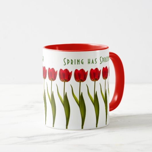 Frühling ist entsprungen! - Rote Tulpen - Tasse (VorderseiteRechts)
