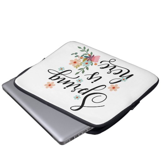 Frühling ist hier laptopschutzhülle (Vorne Knopf)