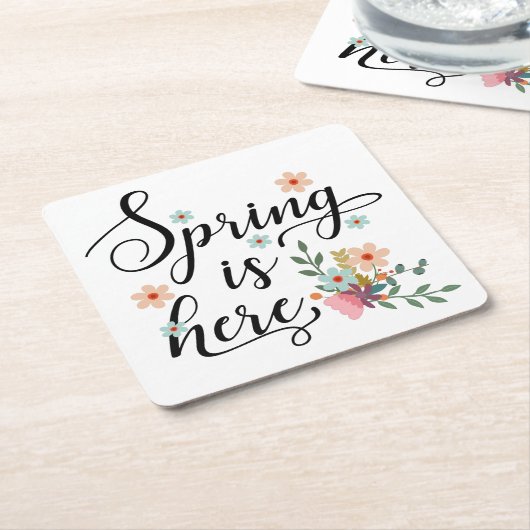 Frühling ist hier rechteckiger pappuntersetzer (angewinkelt)