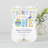 Frühling, Junge 1. Geburtstag, Ostern, Sonnenschei Einladung (Stehend Vorderseite)