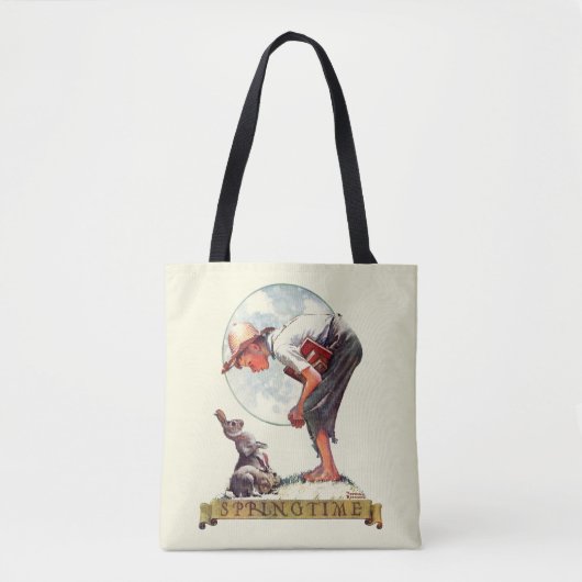 Frühling, Junge mit Kaninchen 1935 Tasche (Vorderseite)