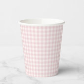 Frühling Klassischer Gingham | Sanftes Rosa Pappbecher (Links)
