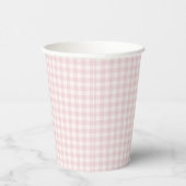 Frühling Klassischer Gingham | Sanftes Rosa Pappbecher (Rechts)