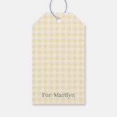 Frühling Klassisches Gingham | Buttercreme Geschenkanhänger (Rückseite)
