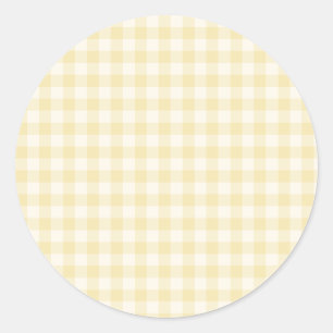 Frühling Klassisches Gingham   Buttercreme Runder Aufkleber