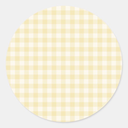 Frühling Klassisches Gingham | Buttercreme Runder Aufkleber (Vorderseite)