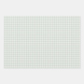Frühling Klassisches Gingham | Gedämpfter Salbei Geschenkpapier Set (Vorderseite 2)