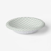 Frühling Klassisches Gingham | Gedämpftes Salbei Pappteller (Gewinkelt)