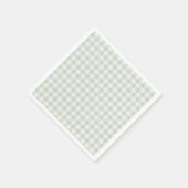Frühling Klassisches Gingham | Gedämpftes Salbei Serviette (Ecke)