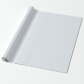 Frühling Klassisches Gingham | Puderblau Geschenkpapier (Ungerollt)