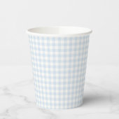 Frühling Klassisches Gingham | Puderblau Pappbecher (Links)