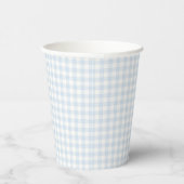 Frühling Klassisches Gingham | Puderblau Pappbecher (Rechts)
