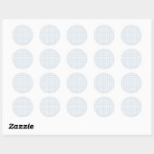 Frühling Klassisches Gingham | Puderblau Runder Aufkleber (Blatt)