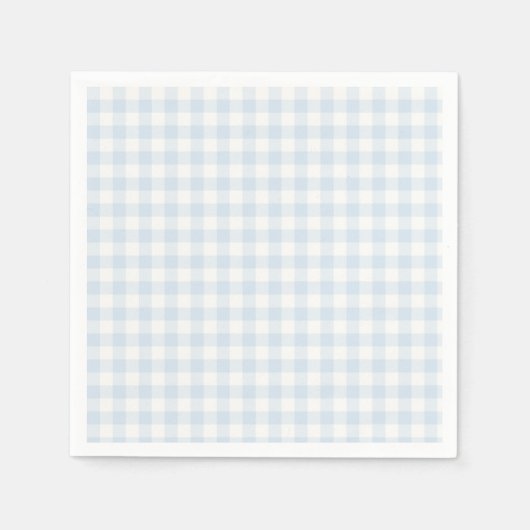 Frühling Klassisches Gingham | Puderblau Serviette (Vorderseite)