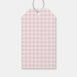 Frühling Klassisches Gingham Sanftes Rosa Geschenkanhänger
