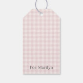 Frühling Klassisches Gingham | Sanftes Rosa Geschenkanhänger (Rückseite)