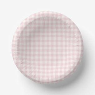 Frühling Klassisches Gingham Sanftes Rosa Pappteller