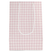 Frühling Klassisches Gingham | Soft Blush Mittlere Geschenktüte (Rückseite)