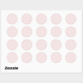 Frühling Klassisches Gingham | Soft Blush Runder Aufkleber (Blatt)