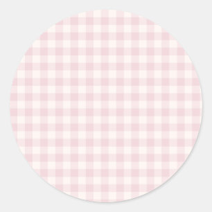 Frühling Klassisches Gingham Soft Blush Runder Aufkleber