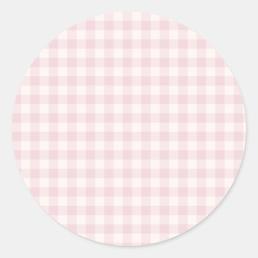 Frühling Klassisches Gingham | Soft Blush Runder Aufkleber (Vorderseite)