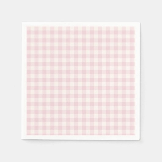 Frühling Klassisches Gingham | Soft Blush Serviette (Vorderseite)