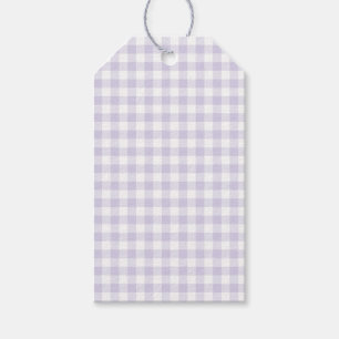 Frühling Klassisches Gingham Staubiges Lavendel Geschenkanhänger
