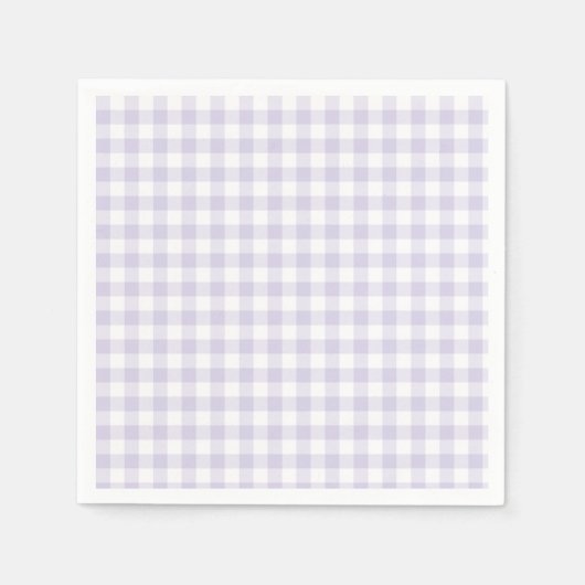 Frühling Klassisches Gingham | Staubiges Lavendel Serviette (Vorderseite)