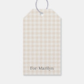 Frühling Klassisches Gingham | Weicher Leinen Geschenkanhänger (Rückseite)